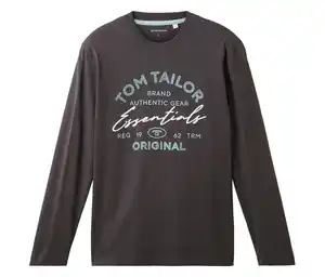 Tom Tailor Longsleeve mit Logo, Dark Shadow