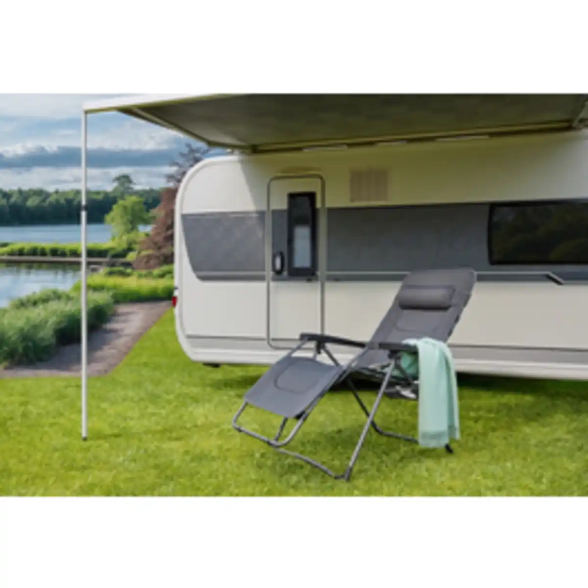 Bild 2 von CASAYA Relaxsessel, 3D Mesh-Gewebe, Stahl-Gestell, grau