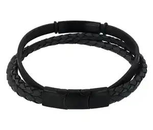 Amor Edelstahl Armschmuck »Leder« für Herren