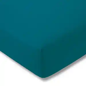 Estella Spannbetttuch Exquisit, Petrol, Textil, 100x200 cm, Textiles Vertrauen - Oeko-Tex®, bügelfrei, weich und anschmiegsam, perfekter Sitz, Schlaftextilien, Bettwäsche, Bettlaken, Spannbettlake