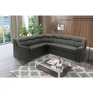 Mid.you Eckschlafsofa Berlin FK, Schwarz, Textil, Uni, 4-Sitzer, 250x205 cm, Made in EU, FSC Mix, seitenverkehrt erhältlich, Schlafen auf Sitzhöhe, Rücken echt, Wohnzimmer, Sofas & Couches, Wohnla