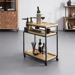 Rollwagen 'Giorgia', Eichefarben/schwarz, Schwarz, Erlefarben