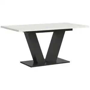 Mid.you Ausziehtisch, Weiß, Holzwerkstoff, rechteckig, Bodenplatte, 90x75x150-190 cm, FSC Mix, ausziehbar, Esszimmer, Tische, Esstische, Esstische ausziehbar