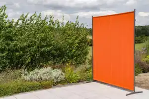 Sichtschutz Textil Silber/Terracotta, Silberfarben, Terracotta