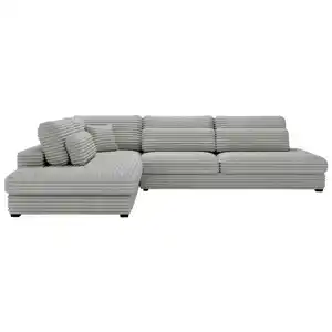 Livetastic Ecksofa, Grau, Textil, 5-Sitzer, Füllung: Schaumstoff, Ottomane links, L-Form, 332x244 cm, Made in EU, seitenverkehrt erhältlich, Wohnzimmer, Sofas & Couches, Wohnlandschaften, Ecksofas