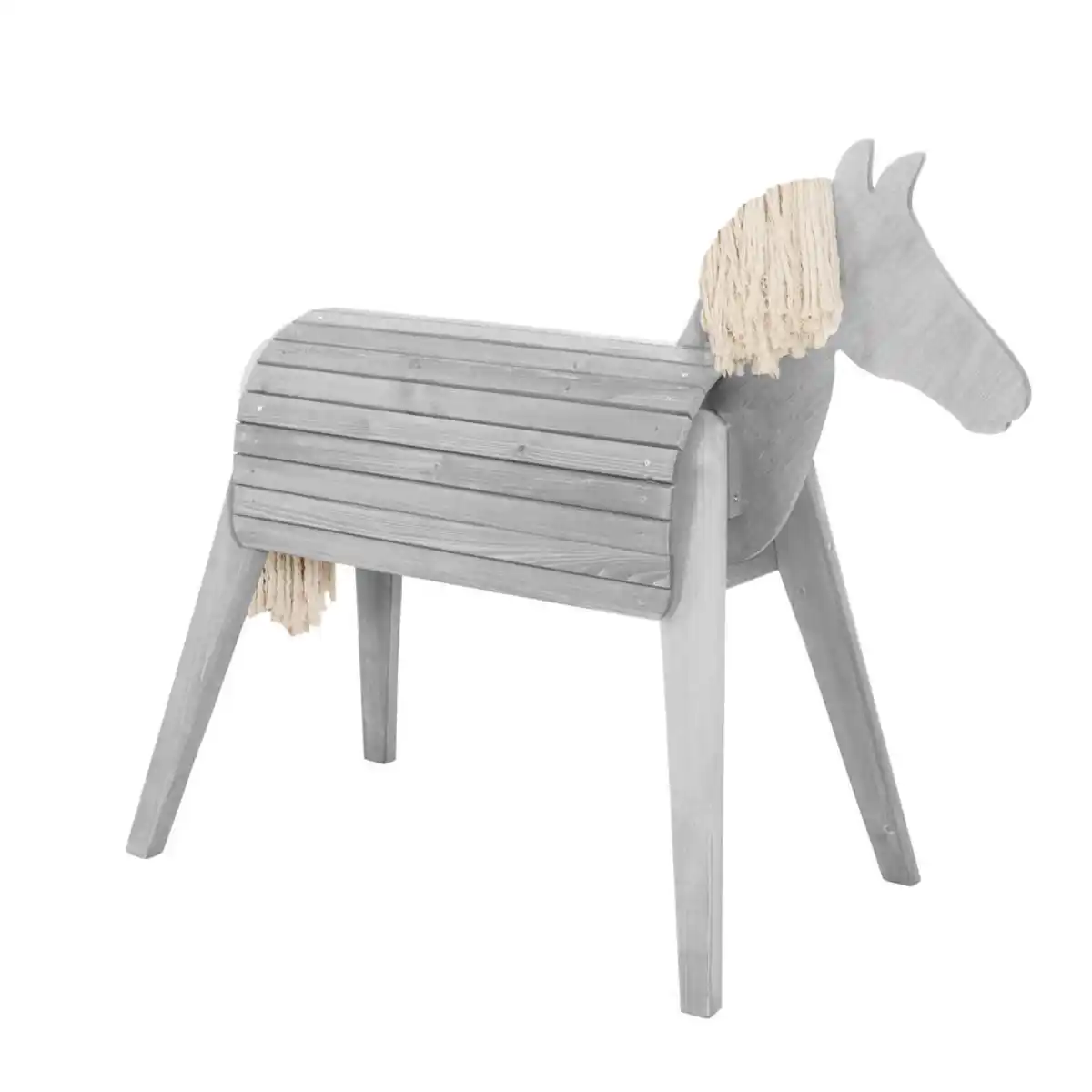 Bild 1 von Roba Holzpferd Outdoor, Grau, Holz, 63x123x153 cm, Spielzeug, Holzspielzeug