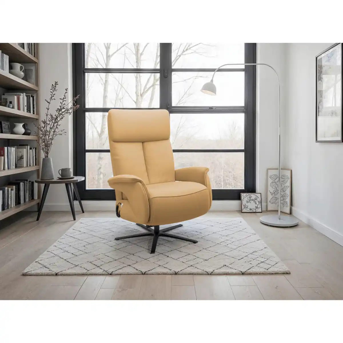 Bild 1 von Sit & More Relaxsessel TV Triple Seven Xtra Large XL, Currygelb, Leder, Echtleder, Nappaleder, 86x120x86 cm, Goldenes M, Made in Europe, DGM-Klimapakt, Relaxfunktion, Liegefunktion, Herz-Waage-Funkti