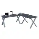 Bild 1 von Mid.you Eckschreibtisch, Anthrazit, Silber, Metall, Holzwerkstoff, U-Form, 160x76x190 cm, seitenverkehrt montierbar, Arbeitszimmer, Schreibtische, Eckschreibtische