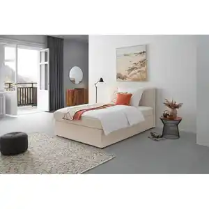 Mid.you Boxbett, Creme, Holz, Textil, Tanne, H3, 7-Zonen, Höhe ca. 20 cm, 140x200 cm, Schlafzimmer, Betten, Boxspringbetten