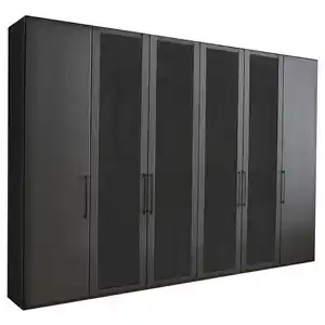 Novel Drehtürenschrank, Graphit, Holzwerkstoff, 8 Fächer, 300x236x58 cm, Typenauswahl, in verschiedenen Größen erhältlich, Holzdekoren individuell planbar, Schlafzimmer, Kleiderschränke, Dreht