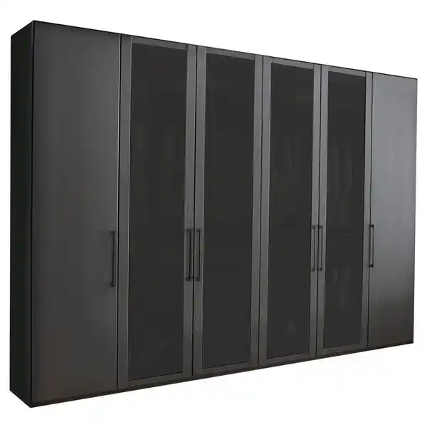 Bild 1 von Novel Drehtürenschrank, Graphit, Holzwerkstoff, 8 Fächer, 300x236x58 cm, Typenauswahl, in verschiedenen Größen erhältlich, Holzdekoren individuell planbar, Schlafzimmer, Kleiderschränke, Dreht