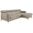 Bild 1 von Livetastic Ecksofa, Grau, Leder, Echtleder, Rindleder, 4-Sitzer, Ottomane rechts, L-Form, 226x169 cm, Made in EU, seitenverkehrt erhältlich, Armteil links, rechts, Wohnzimmer, Sofas & Couches, Wohnl