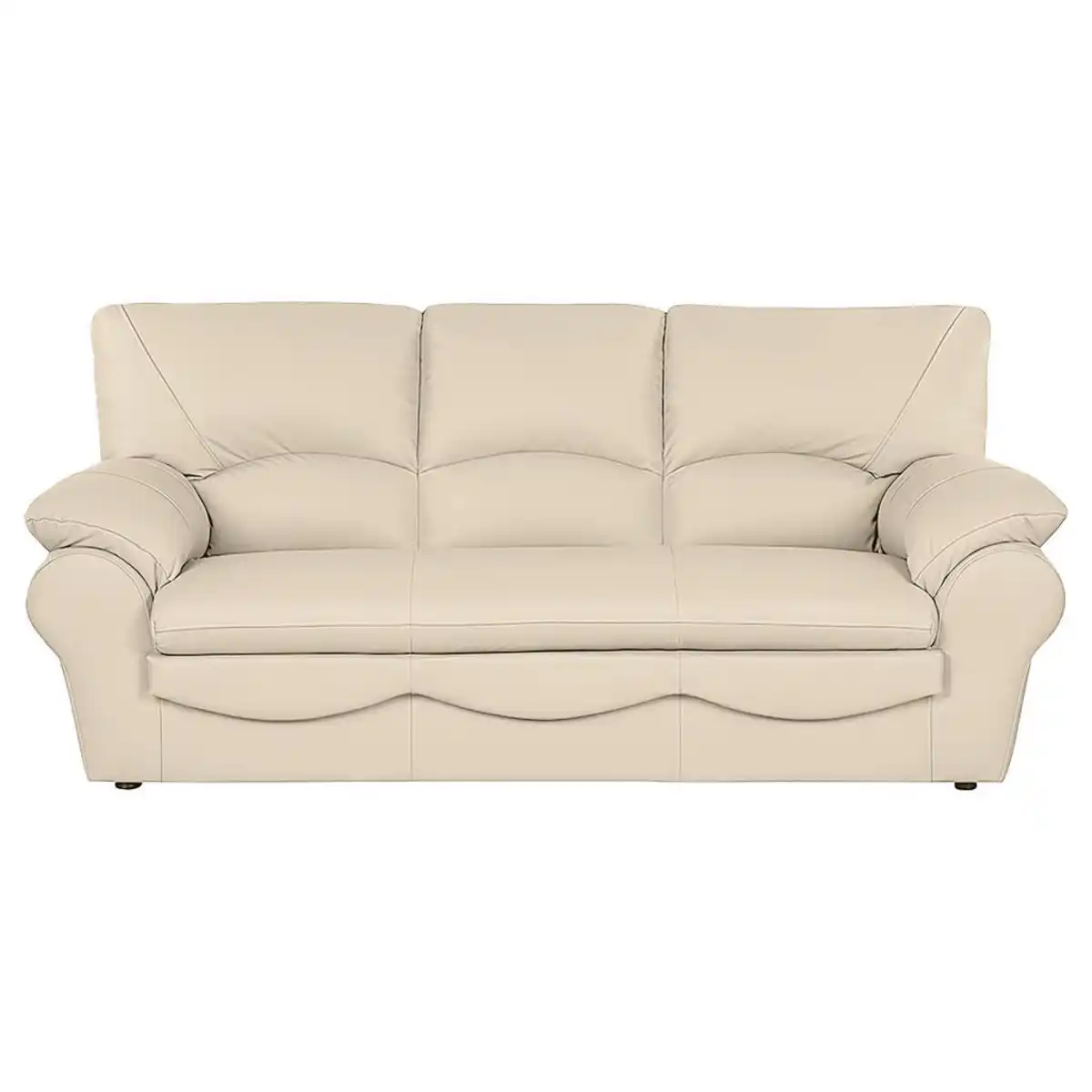 Bild 1 von Livetastic 3-Sitzer-Sofa, Beige, Leder, Echtleder, Rindleder, 205x92x85 cm, Made in EU, Lederauswahl, Rücken echt, Wohnzimmer, Sofas & Couches, Sofas, 3-Sitzer Sofas