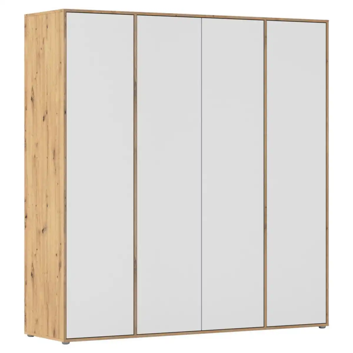 Bild 1 von Rauch Möbel Drehtürenschrank, Weiß, Eiche Artisan, Holzwerkstoff, 7 Fächer, 187x194x53 cm, Blauer Engel, Goldenes M, Made in Germany, Schlafzimmer, Kleiderschränke, Drehtürenschränke