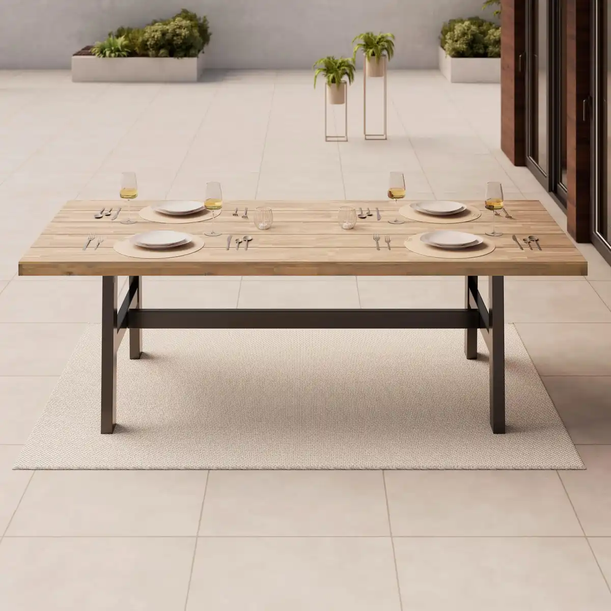 Bild 1 von Gartentisch Selma Schwarz/Akaziefarben, Schwarz, Akaziefarben