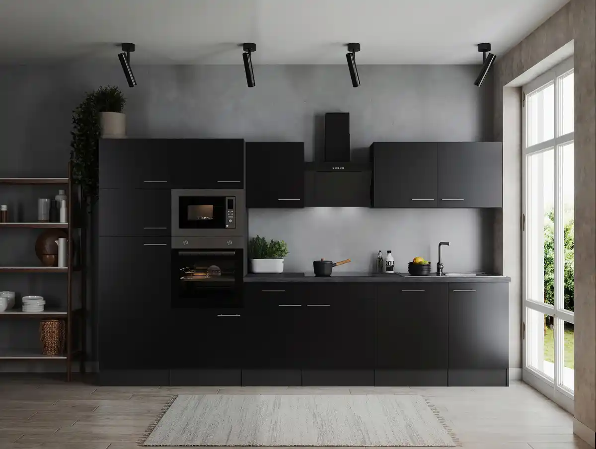 Bild 1 von Küchenblock Oliver m. Geräten Schwarz, Grau, Schwarz