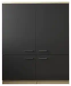 Mehrzweckschrank Merle Schwarz/Eichefarben, Schwarz, Eichefarben