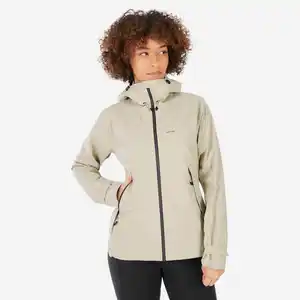 QUECHUA Regenjacke Damen wasserdicht Wandern - MH500 beige