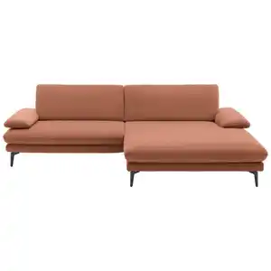 Dieter Knoll Ecksofa, Orange, Textil, Ottomane rechts, L-Form, 284x184 cm, Fußauswahl, Stoffauswahl, Sitzqualitäten, seitenverkehrt erhältlich, Hocker Rücken echt, individuell planbar, Wohnzimmer