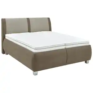 Beldomo - Sleep Polsterbett, Braun, Dunkelbraun, Graubraun, Textil, H4, Höhe ca. 24 cm, 180x200 cm, Goldenes M, Made in EU, Härtegradauswahl, Bezug abnehmbar/waschbar, optimale Belüftung, für ver