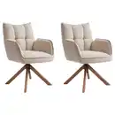 Bild 1 von Livetastic Armlehnstuhl-Set Marilla, Creme, Beige, Textil, Eiche, Schichtholz, Sternfuß, 59x86x65 cm, Sitzfläche 360° drehbar, automatische Rückholfunktion, gepolsterte Armlehnen, Esszimmer, Stü