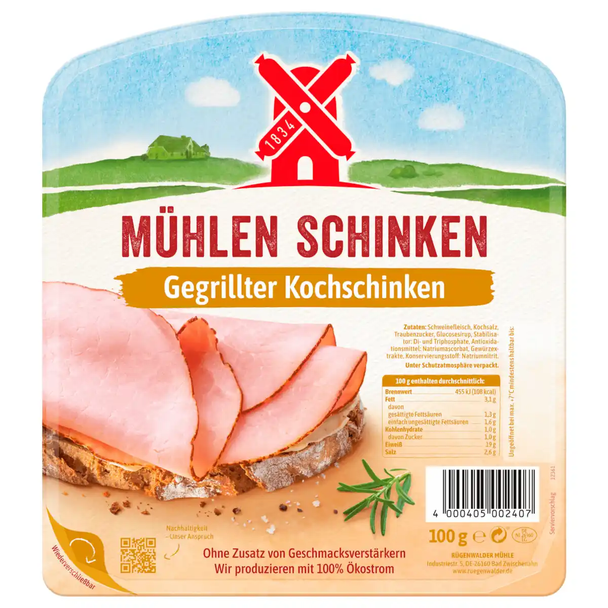 Bild 1 von Rügenwalder Mühle Mühlen-Schinken gegrillt 100g