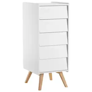 Mid.you Kommode, Weiß, Holz, Holzwerkstoff, Eiche, 5 Schublade(n) Schubladen, 50.3x127.7x40.4 cm, Wohnzimmer, Kommoden & Sideboards, Kommoden