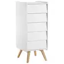 Bild 1 von Mid.you Kommode, Weiß, Holz, Holzwerkstoff, Eiche, 5 Schublade(n) Schubladen, 50.3x127.7x40.4 cm, Wohnzimmer, Kommoden & Sideboards, Kommoden