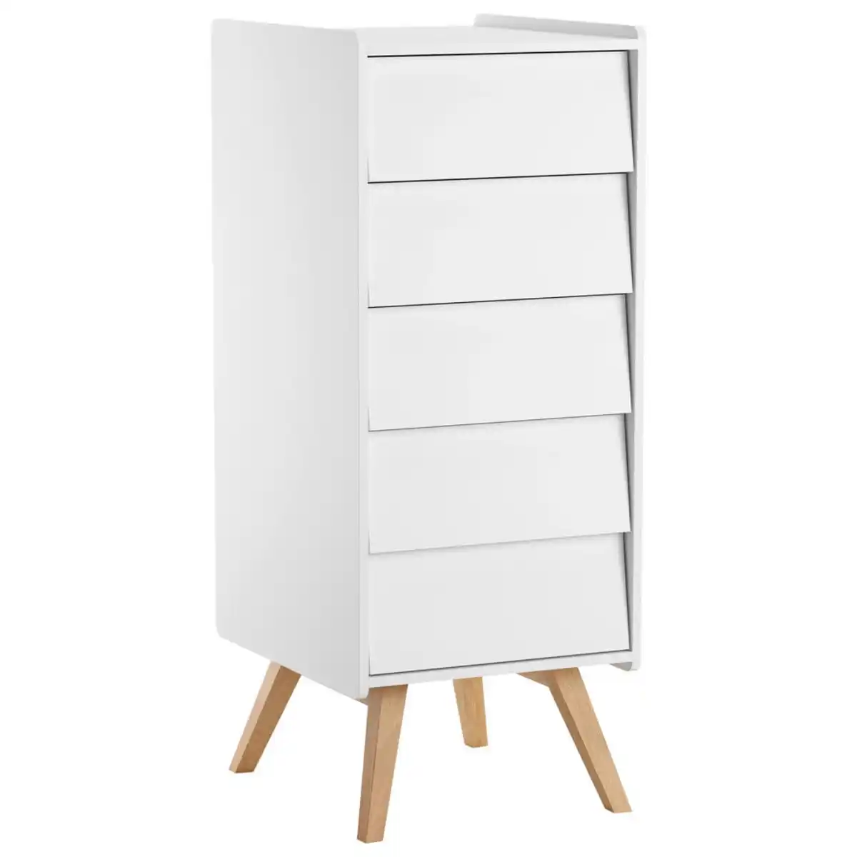 Bild 1 von Mid.you Kommode, Weiß, Holz, Holzwerkstoff, Eiche, 5 Schublade(n) Schubladen, 50.3x127.7x40.4 cm, Wohnzimmer, Kommoden & Sideboards, Kommoden