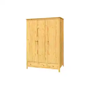 Livetastic Kleiderschrank, Natur, Holz, Kiefer, massiv, 4 Fächer, 2 Schublade(n) Schubladen, 144x190x58 cm, Schlafzimmer, Kleiderschränke, Drehtürenschränke