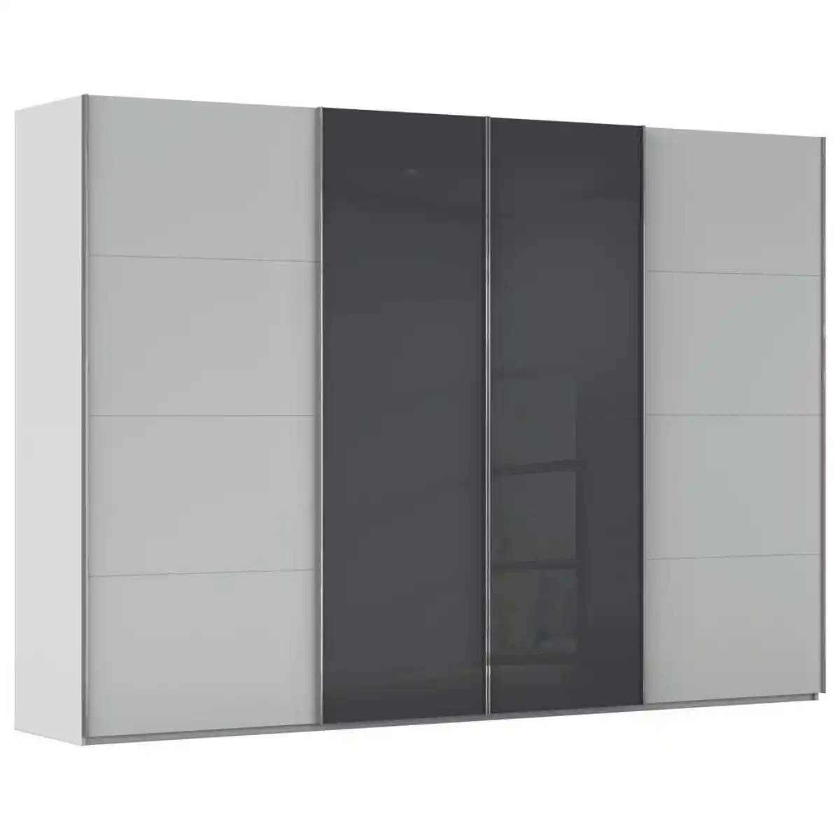 Bild 1 von Novel Schwebetürenschrank, Schwarz, Seidengrau, Holzwerkstoff, 8 Fächer, 316x223x68 cm, Blauer Engel, Goldenes M, BQ - Bündnis für Qualität, Made in Germany, Typenauswahl,  umfangreiches Zubehö