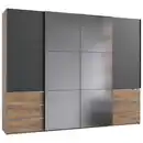 Bild 1 von Mid.you Schwebetürenschrank, Graphit, Plankeneiche, Metall, 6 Fächer, 6 Schublade(n) Schubladen, 300x236x65 cm, BQ - Bündnis für Qualität, Made in Germany, DIN EN ISO 9001, umfangreiches Zubehö