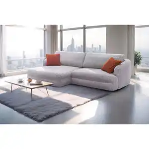 Livetastic Ecksofa Lush, Grau, Textil, 3-Sitzer, Füllung: Silikon, Schaumstoffflocken,Schaumstoff, Ottomane links, L-Form, 284x161 cm, Made in EU, Liegefunktion, Schlafen auf Sitzhöhe, Rücken echt