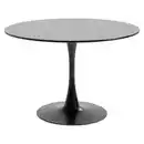 Bild 1 von Kare-Design Esstisch, Schwarz, Holzwerkstoff, rund, Säule, Bodenplatte, 110x74x110 cm, Variantenauswahl, Esszimmer, Tische, Esstische, Esstische rund