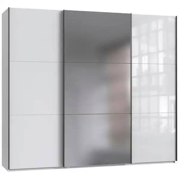 Bild 1 von Stylife Schwebetürenschrank, Weiß, Metall, 3 Fächer, 250x216x65 cm, BQ - Bündnis für Qualität, Made in Germany, DIN EN ISO 9001, Typenauswahl, in verschiedenen Größen erhältlich, Holzdekoren