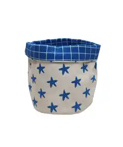 Textiler Aufbewahrungskorb, weiß/blau