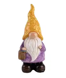 Gartenfigur glänzender Wichtel, gelb