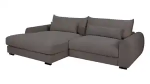 Ecksofa grau Cord 265 x 180 cm OT links - MARK