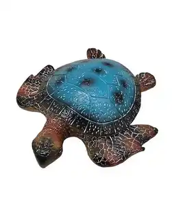 Deko-Schildkröte schimmernd, blau