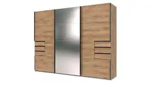 Schwebetürenschrank Spiegel Plankeneiche 270 cm - 3-türig - SAIGON