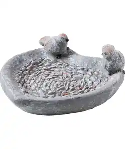 Vogeltränke in Herzform, grau
