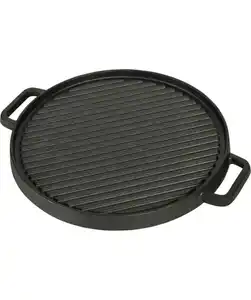Gusseiserne Grillplatte, schwarz