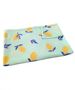 Flanelldecke mit Früchten, gelb