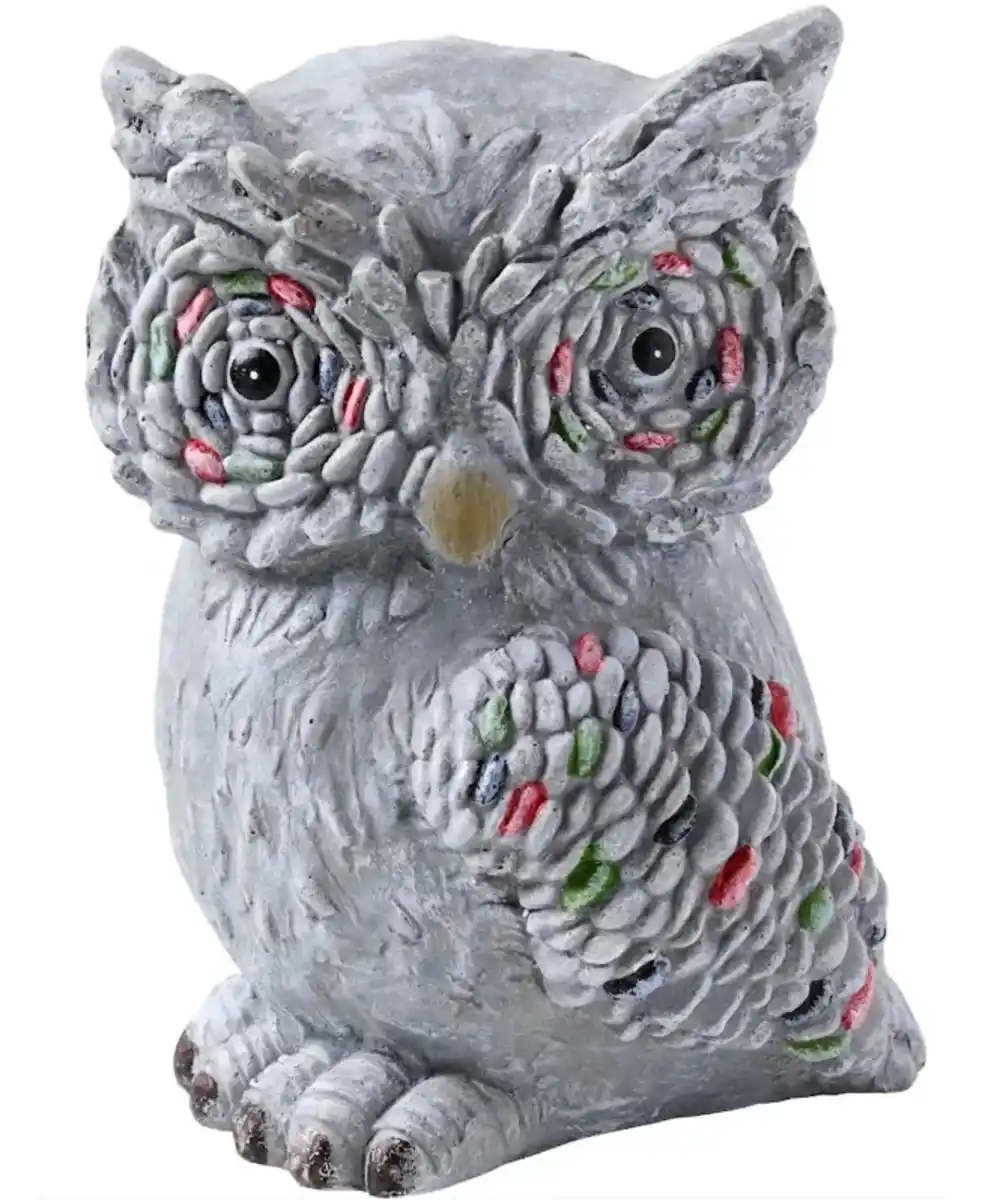 Bild 1 von Garten Deko-Eule in Mosaikoptik, grau