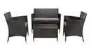 Bild 1 von Gartenmöbel Set 4-teilig Polyrattan schwarz mit Kissen - SOLI