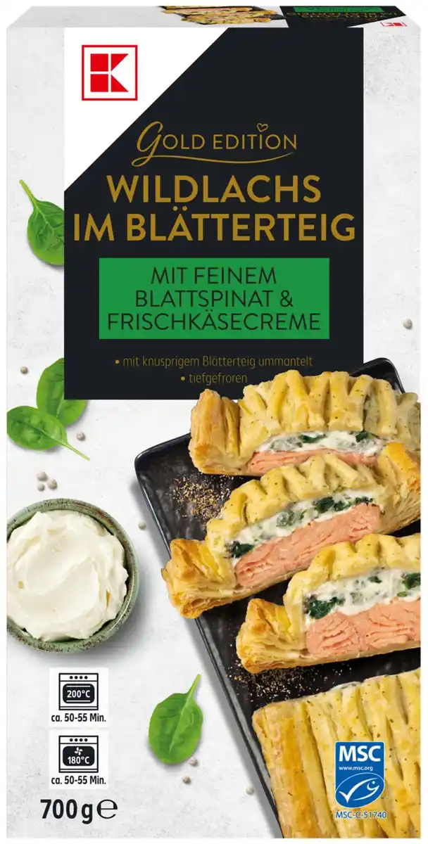Bild 1 von K-GOLD EDITION Wildlachs im Blätterteig, 700-g-Packg.