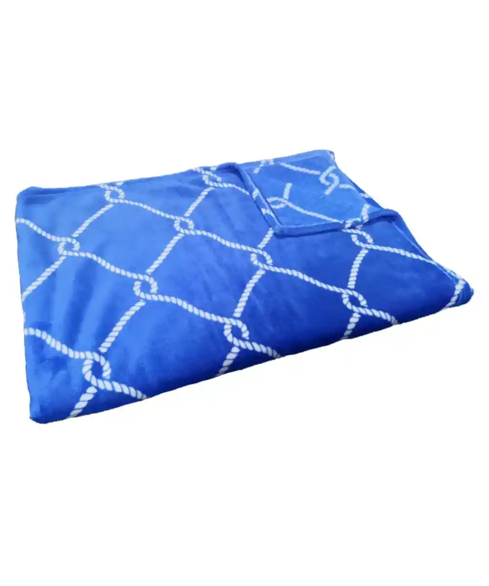 Bild 1 von Kuscheldecke Maritim, blau gemustert