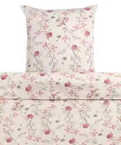 Seersucker-Bettwäsche mit Blumen, bunt