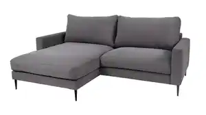 Ecksofa Cord grau 220 x 164 cm - OT links - NORDVIK