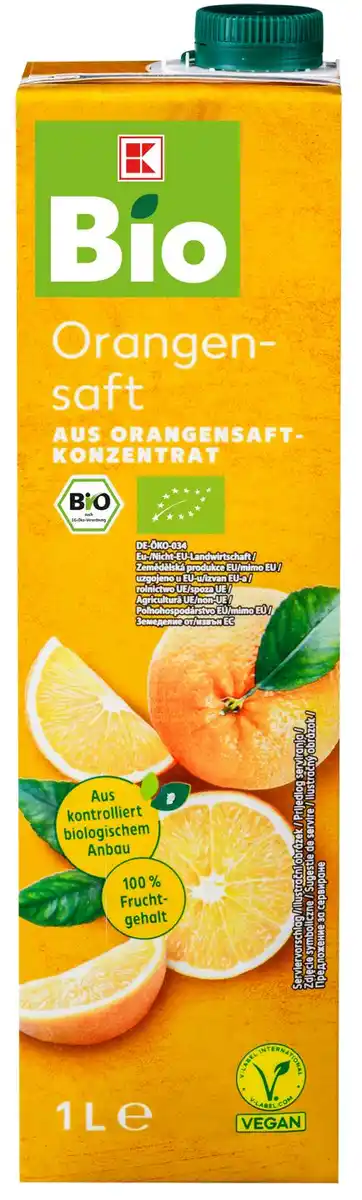 Bild 1 von K-BIO Bio-Orangensaft, 1-l-Packg.